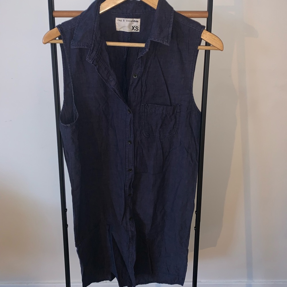 Rag & Bone Jean Chambray Denim Norfolk Shirtdress